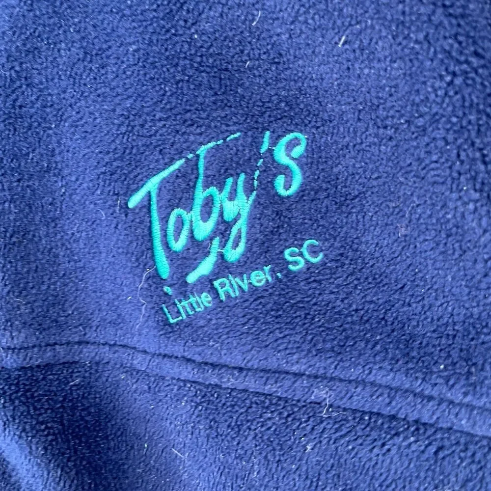 ST. JOHN'S BAY Vest Mens M LITTLE RIVER SC Fleece Full Zip Sleeveless Blue